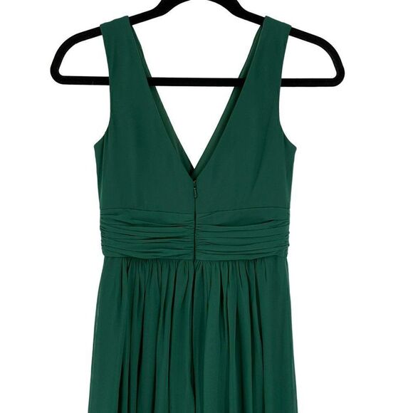 Dressy Collection Vivian Diamond Lux Chiffon Maxi Formal Dress Green Size 0 - Picture 9 of 13